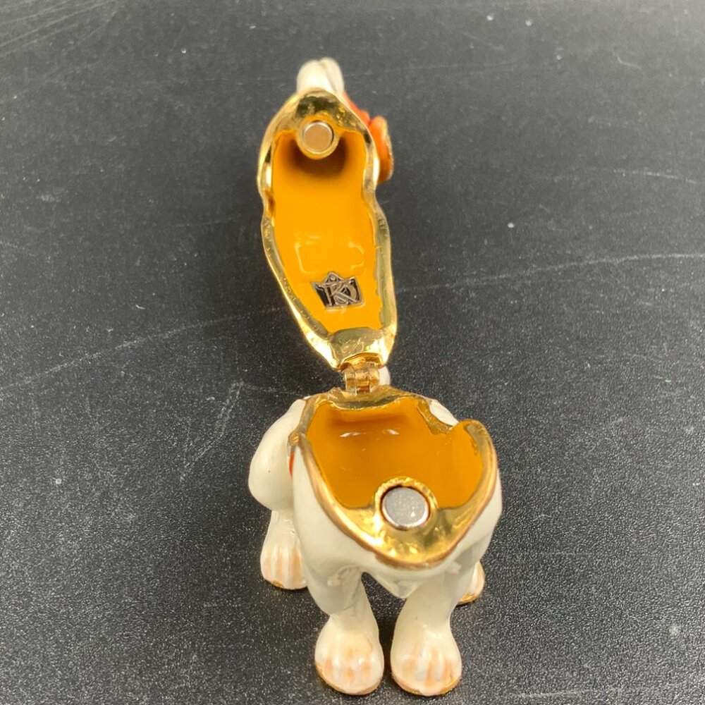 Jack Russell Dog Trinket Box Swarovski Crystals and Enameled Kingspoint - Picture 3 of 8